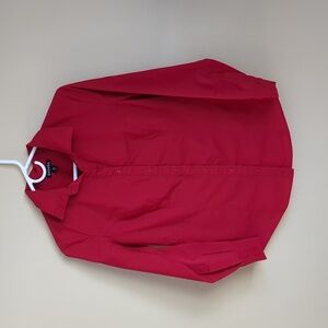 Small Size 4-6 George Solid Red Long Sleeve Button Up Collared Shirt Top